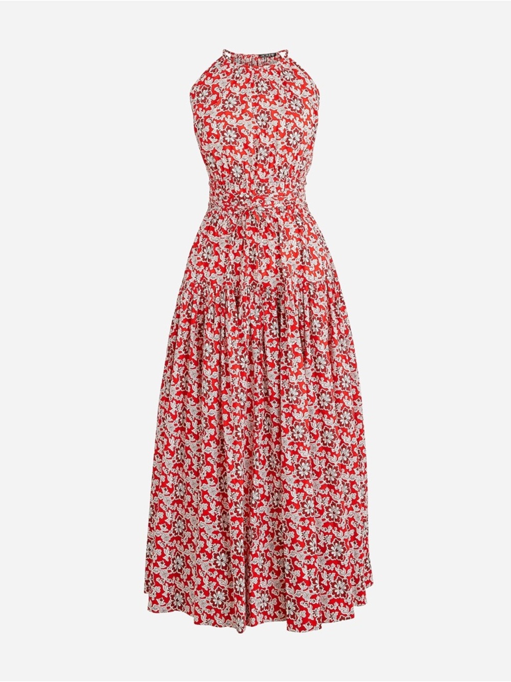 J.Crew Tie Waist Halter Dress in Vintage Red Floral | XXL | NWOT - Picture 13 of 13